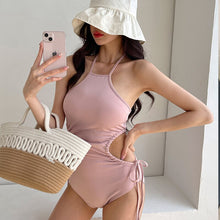 Load image into Gallery viewer, Sexy One Piece Bandage Swimsuit Lady 2023 Monokini Solid Swimwear Women Swimsuits Bath Suit Koren Style