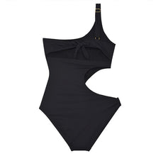 Load image into Gallery viewer, Sexy One Piece Single Shoulder Swimsuit Lady 2023 Monokini Solid Cut Out Swimwear Women Swimsuits Bath Suit Koren Style