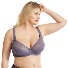 Load image into Gallery viewer, Sexy Oversize Bra Lace Big Bralette Underwired Support Bra Top Lingerie Plus Size Ultra-thin Comfortable Large Floral Full Cup