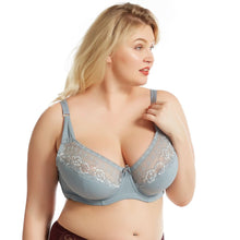 Load image into Gallery viewer, Sexy Oversize Bra Lace Big Bralette Underwired Support Bra Top Lingerie Plus Size Ultra-thin Comfortable Large Floral Full Cup