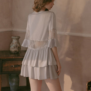 Sexy Pajamas Women&#39;s Sleepwear Suspenders Backless Underwear Side Split Nightdress Temptation Couple Dating Vintage Nightgowns