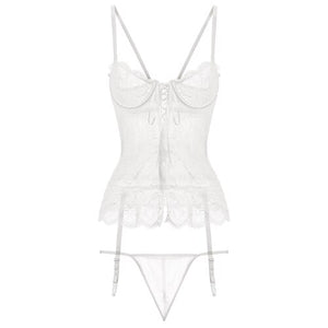 Sexy Pajamas for Women Small Chest Underwear Lace Strap Tops and Panty Retro Sleep Temptation Body Shaper Clothes