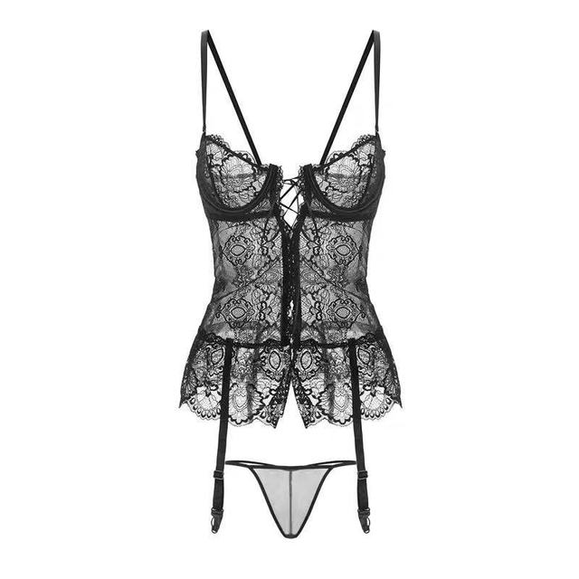 Sexy Pajamas for Women Small Chest Underwear Lace Strap Tops and Panty Retro Sleep Temptation Body Shaper Clothes