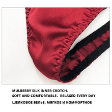 Load image into Gallery viewer, Sexy Panties For Women&#39; Silk Thong Girl Low Waist String Lingerie Red Thongs Panty Sex g String Satin Women Panties Underwear