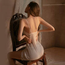 Load image into Gallery viewer, Sexy Perspective Hollow Pajamas Women Lace Cross Strap Sling Nightdress Homewear Summer Temptation Lingerie NightGown Multicolor