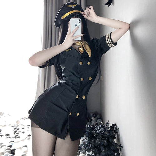Sexy Policewoman Stewardess Uniform Cosplay Role Play Erotic Temptation Flight Attendant Costume Sex Police Japanese Lingerie