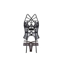 Load image into Gallery viewer, Sexy Push Up Corset Lingerie Erotic Bustier Top with Panty Women Sleepwear Lace Bra Adjustable Shoulder Strap Underbust Corselet