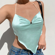 Load image into Gallery viewer, Sexy Ruched Halter Camis Sexy Backless Tops Women Bandage V-neck Vintage Korean Camisole Floral Crop Tops