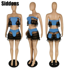 Load image into Gallery viewer, Sexy Ruffles Shorts and Crop Top Women Summer 2 Piece Sets Fashion Club Vacation Outfits Wholesale Items