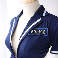 Load image into Gallery viewer, Sexy School Girl Cosplay Pole dance Costume Women Lingerie Officer Policewoman Cosplay Costume Sexy Crop Top with Mini Skirt Set