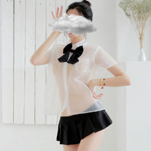 Load image into Gallery viewer, Sexy Schoolgirl Lingerie Kawaii Student Uniform Erotic Fresh Cute College Style Costumes Bow Collar Pleated Skirt Cosplay Suits