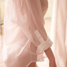 Load image into Gallery viewer, Sexy See Through Erotic Blouse Women sexy sleepwear loose V-neck shirt Thin Transparent Sleep Tops