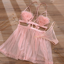 Load image into Gallery viewer, Sexy Sleepwear Female Summer Thin Suspender Strap Night Dress Short Back Sexy Home Clothes with Panty Nighty Sleepshirts