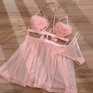 Sexy Sleepwear Female Summer Thin Suspender Strap Night Dress Short Back Sexy Home Clothes with Panty Nighty Sleepshirts