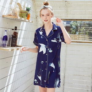 Sexy Sleepwear  Night Dress Sexy Lingerie Silk  Smooth  Comfortable Women Nightwear Girl  Summer Autumn