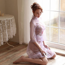 Load image into Gallery viewer, Sexy Sleepwear Women Pyjama Sets Nightgown Cheongsam Chinese Embroidery Long Hot Erotic Nighty Fashion Elegant