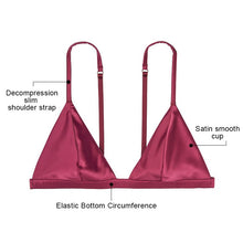 Load image into Gallery viewer, Sexy Soft Satin Bralette For Women Comfortable Wireless Back Closure Ladies Brassiere 7 Colors Available Female V Neck Underwear
