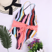 Load image into Gallery viewer, Sexy Solid Push Up One-piece Swimsuit Women 2021 New Multicolor Chest Belt Buckle Back Cross Beach Bathing Suits