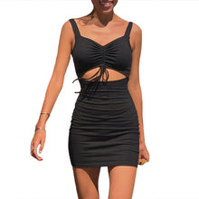 Load image into Gallery viewer, Sexy Spaghetti Strap Dress Summer Hollow Out Sleeveless Slim Women Vestido New Lady Bodycon Mini Dresses Mujer Clubwear