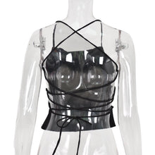 Load image into Gallery viewer, Sexy Summer Backless Satin Cami 2021 Solid Color Halter Lace UP Open Back Crop Top Women Club Wear Tanks Vacation Clothes