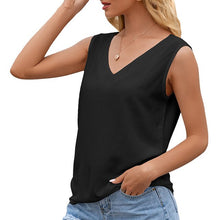 Load image into Gallery viewer, Sexy Summer Vest Women Solid Color Vest V Neck Sleeveless Hollow Out Splicing Backless Design Fashion Casual Tank Top Female