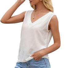 Load image into Gallery viewer, Sexy Summer Vest Women Solid Color Vest V Neck Sleeveless Hollow Out Splicing Backless Design Fashion Casual Tank Top Female