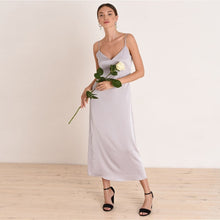 Load image into Gallery viewer, Sexy V Neck Spaghetti Strap Stain Dress Women Backless Party Dress Spring Summer New Elegant Fashion Solid Streetwear Midi Dress