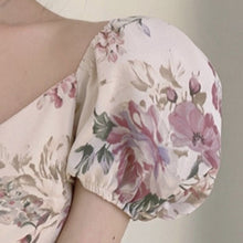 Load image into Gallery viewer, Sexy V-neck Party Mini Dresses Summer 2021 Ladies Print Puff Sleeve Women Bodycon Beach Vintage Bud Robes Boho Fashion Vestidos