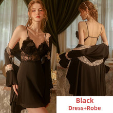 Load image into Gallery viewer, Sexy Victorian Night Dress Women Pamajas Sets Lace Sleepwear Nightgown See Through Camisole Backless Sleep Tops Lingerie 2022