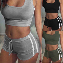 Load image into Gallery viewer, Sexy Women 2PCS Yoga Set Female Sleeveless Tank Top Bra Fitness Shorts Running  Gym Sports Clothes Suit