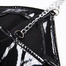 Load image into Gallery viewer, Sexy Women Camisole Punk Faux Leather Metal Chain Spaghetti Straps Black Streetwear Crop Tops Female Sleeveless Bodycon Tank Top