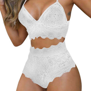 Sexy Women Lingerie Set Lace Breathable Erotic Underwear Suit Female Lingerie Lace Bra Briefs Set Hollow Out G-String Bra Set