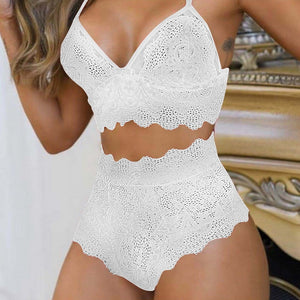 Sexy Women Lingerie Set Lace Breathable Erotic Underwear Suit Female Lingerie Lace Bra Briefs Set Hollow Out G-String Bra Set