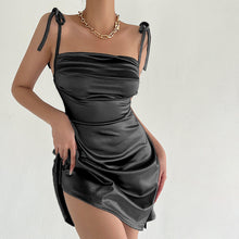 Load image into Gallery viewer, Sexy Women Mini Satin Dress 2022 Summer Spaghetti Strap Beach Dresses Ladies Lessveless Night Dresses Clubwear Robes De Soirée