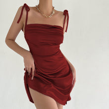 Load image into Gallery viewer, Sexy Women Mini Satin Dress 2022 Summer Spaghetti Strap Beach Dresses Ladies Lessveless Night Dresses Clubwear Robes De Soirée