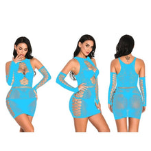 Load image into Gallery viewer, Sexy Women Nightgowns Fishnet Gown Nighty Babydall See-through Hot Erotic Elastic Bodycon Dress Bandage Homewear Lingerie