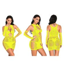 Load image into Gallery viewer, Sexy Women Nightgowns Fishnet Gown Nighty Babydall See-through Hot Erotic Elastic Bodycon Dress Bandage Homewear Lingerie