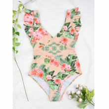 Load image into Gallery viewer, Sexy Women One Piece Swimsuit Female Push Up Swimwear Floral Bathing Suit Ruffle Swimming Suit Bodysuit Monokini Swimsuits