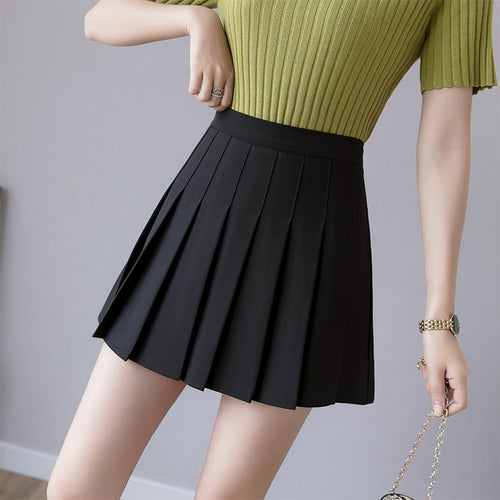 Sexy Women Pleated Skirt Summer High Waist Chic A Line Ladies Pink Mini Skirt Korean Zipper Preppy Style Girls Dance Skirt