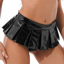 Load image into Gallery viewer, Sexy Women Pole Dancing Skirt Club Wear Punk Hot Short Skirts Wet Look PU Leather Micro Mini Skirt Erotic Fetish Faldas Mujer