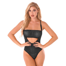 Load image into Gallery viewer, Sexy Women Rhinestone Transparent Mesh Teddy Bodysuit Crystal Diamond See Through Sheer High Cut Catsuit Lingerie Nightwear