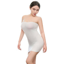 Load image into Gallery viewer, Sexy Women Striped Bodycon Boob Tube Dress Strapless Semi See Through Stretchy Fancy Mini Dress Clubwear