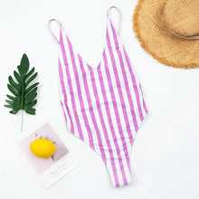 Load image into Gallery viewer, Sexy Women Swimwear Female 2021 New One Piece Swimsuit Striped Backless Bathing Suit Woman Swimming Wear for Beachwear Monokini