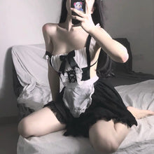 Load image into Gallery viewer, Sexy Women&#39;s French Maid Sexy Lingerie Lolita Dress with Cat Ear Cosplay Costume Women Exotic Servant Cosplay Dress School Girl