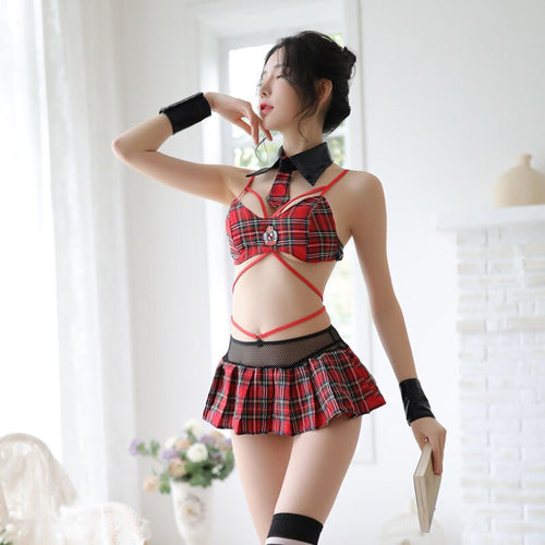 Sexy adult lingerie student uniform plaid sexy skirt for sex erotic Costumes sex schoolgirl student sex uniform naughty lingerie
