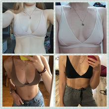 Load image into Gallery viewer, Sexy bralette Black V-Neck Bra Triangle Cup Top Wireless Bras Unlined Brassiere Soft Lingerie Thin Underwear For Women