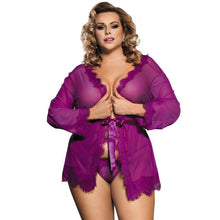 Load image into Gallery viewer, Sexy nightgown women's thin lace in summer 2021 new pajamas set passion temptation sexy nightgown perspective