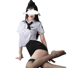 Load image into Gallery viewer, Sexy police woman uniform stewardess erotic lingerie sexy skirt for sex cosplay seduction suit sex bdsm bondage sex uniform hot