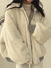 Load image into Gallery viewer, Winter 2022 New Cashmere Thickening Hooded Short Coat On Both Sides Lamb Wool Cotton Coat Cotton Women&#39;s Wear Chaquetas  Y2k Trf