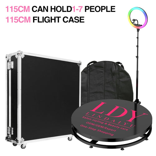 DHL  360 Photo Booth Automatic Spinning Camera Selfie 4 People 68-115cm Led Machine Portable Flexible
